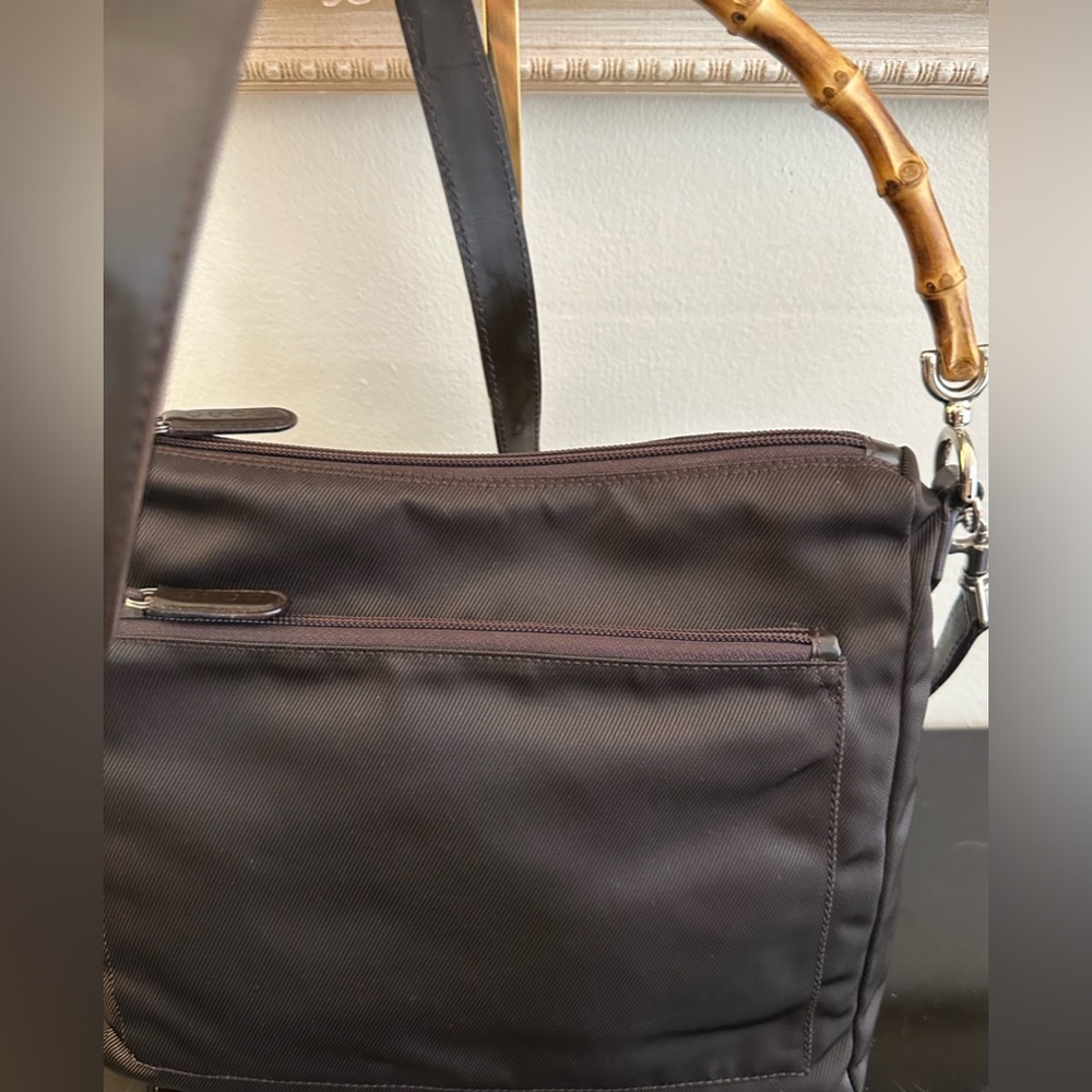Gucci Nylon and Leather Bamboo Handle Bag - Picture 7 of 13